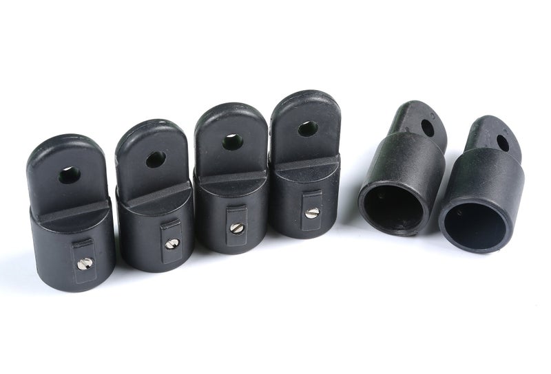 MxEol Boat 3 Bow Bimini Top Fittings Hardware Set Black Nylon W/Screws 12 PCS (Black, 7/8 Inch Set) - Image 3